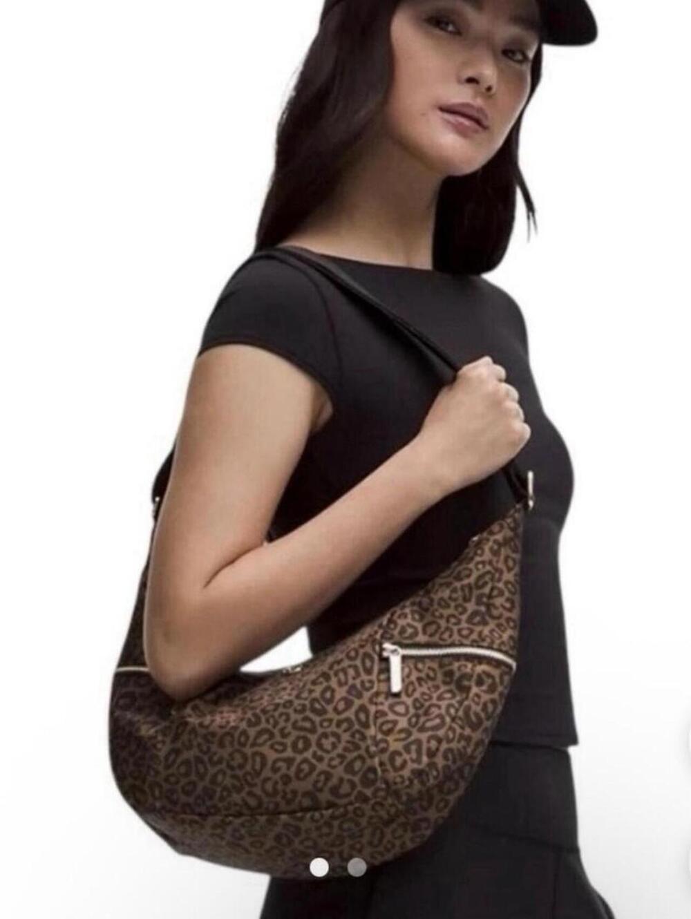 Lululemon Brown Black Leopard Print Slouchy Sling Bag 6L NWT